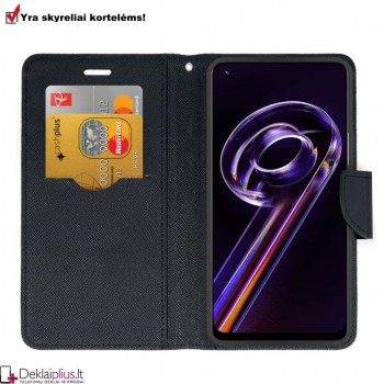Telone dėklas su skyreliais - juodas (Oneplus Nord Ce 2 Lite 5G/Realme 9 Pro)